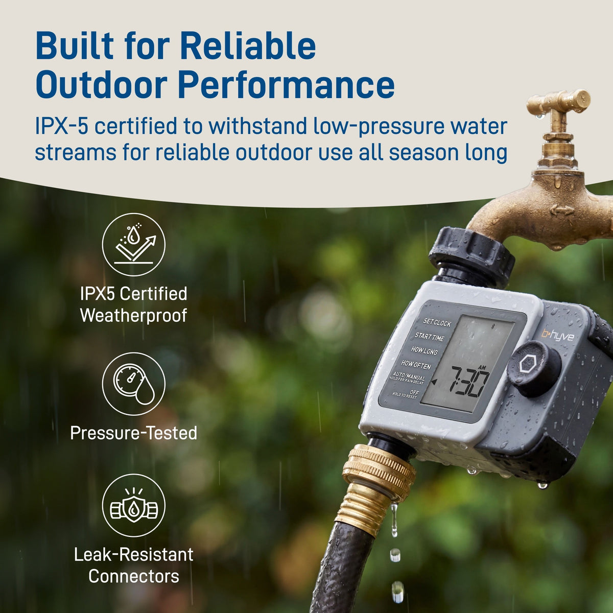 B-hyve XD 1-Outlet Smart Hose Faucet Sprinkler Timer with B-hyve Smart Gen 2 Hub | 24516