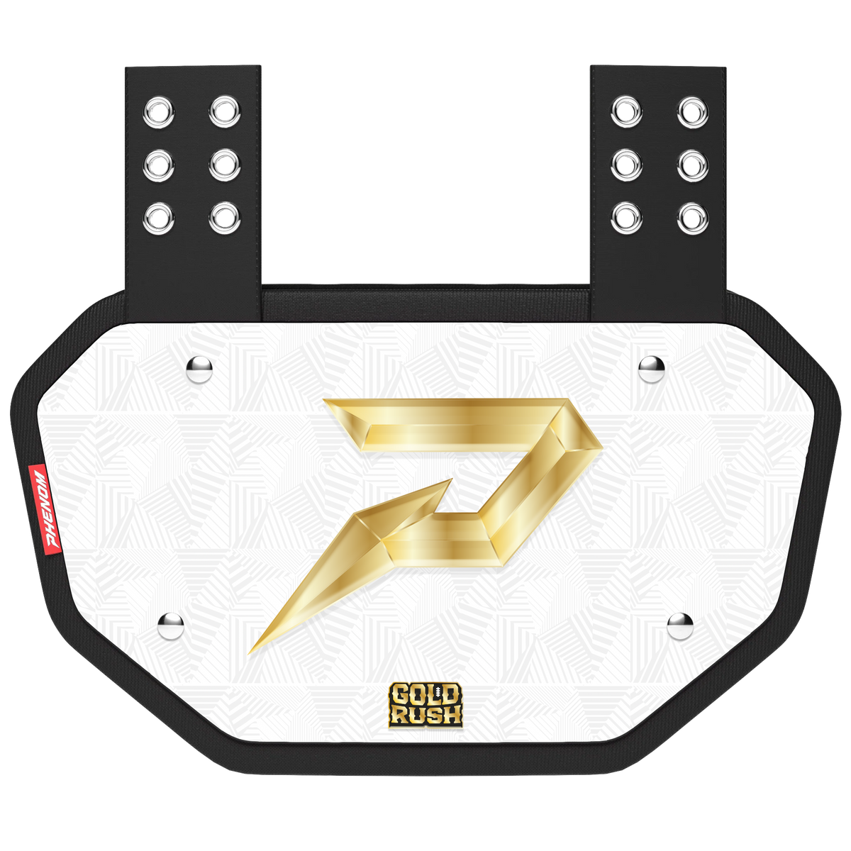 Phenom Elite Football Back Plate - Gold Rush White