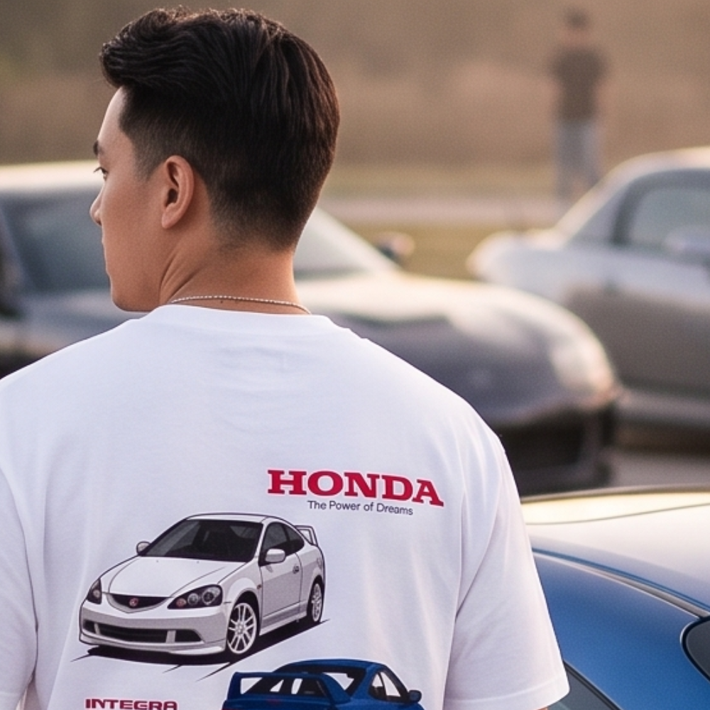 Honda Integra DC5 Shirt | Type R | JDM Cars T-shirt | Acura RSX Championship White Vivid Blue| Japan Tokyo Racers | USA Printed