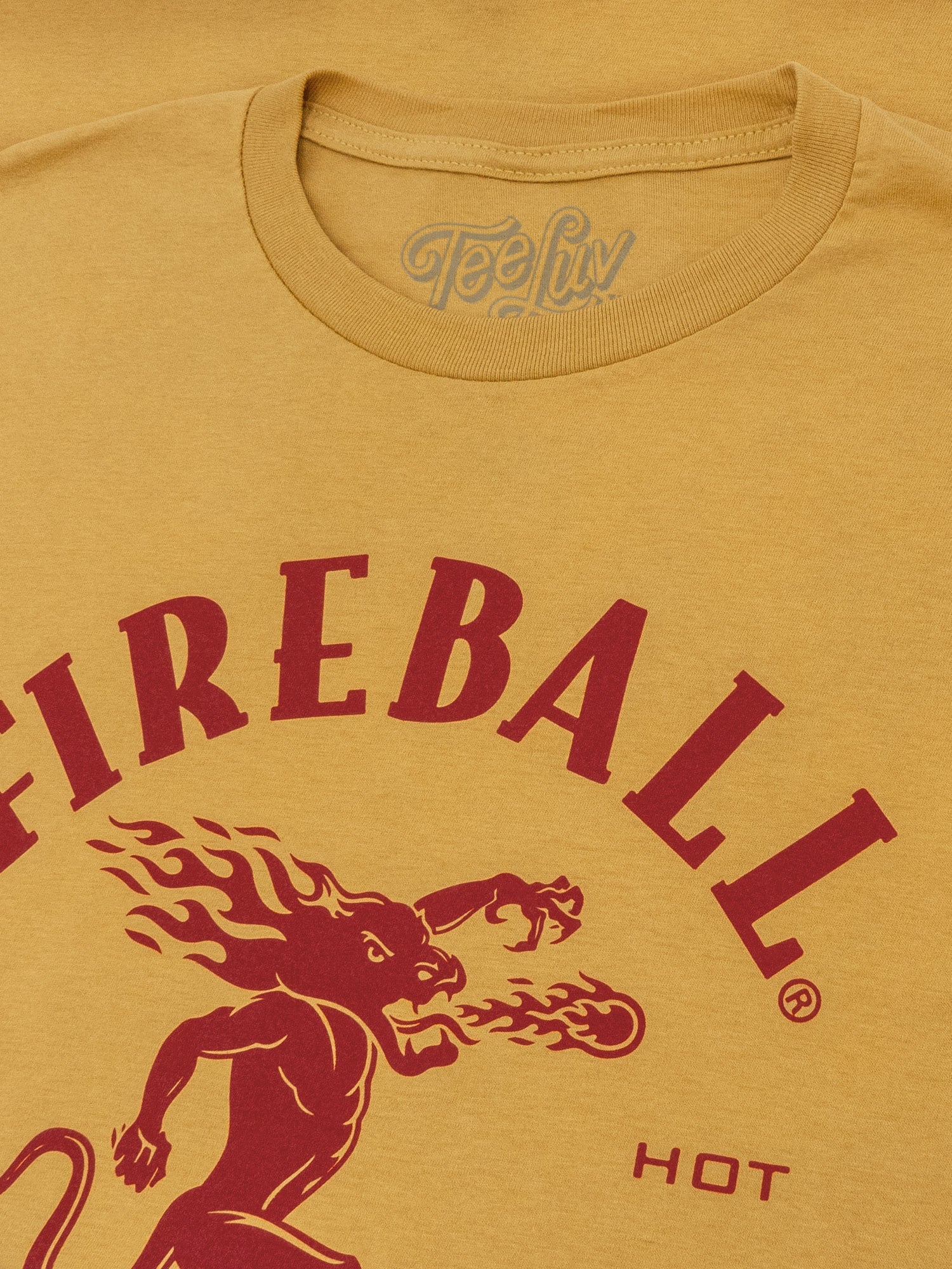 Fireball Whisky Dragon Logo T-Shirt - Mustard Yellow
