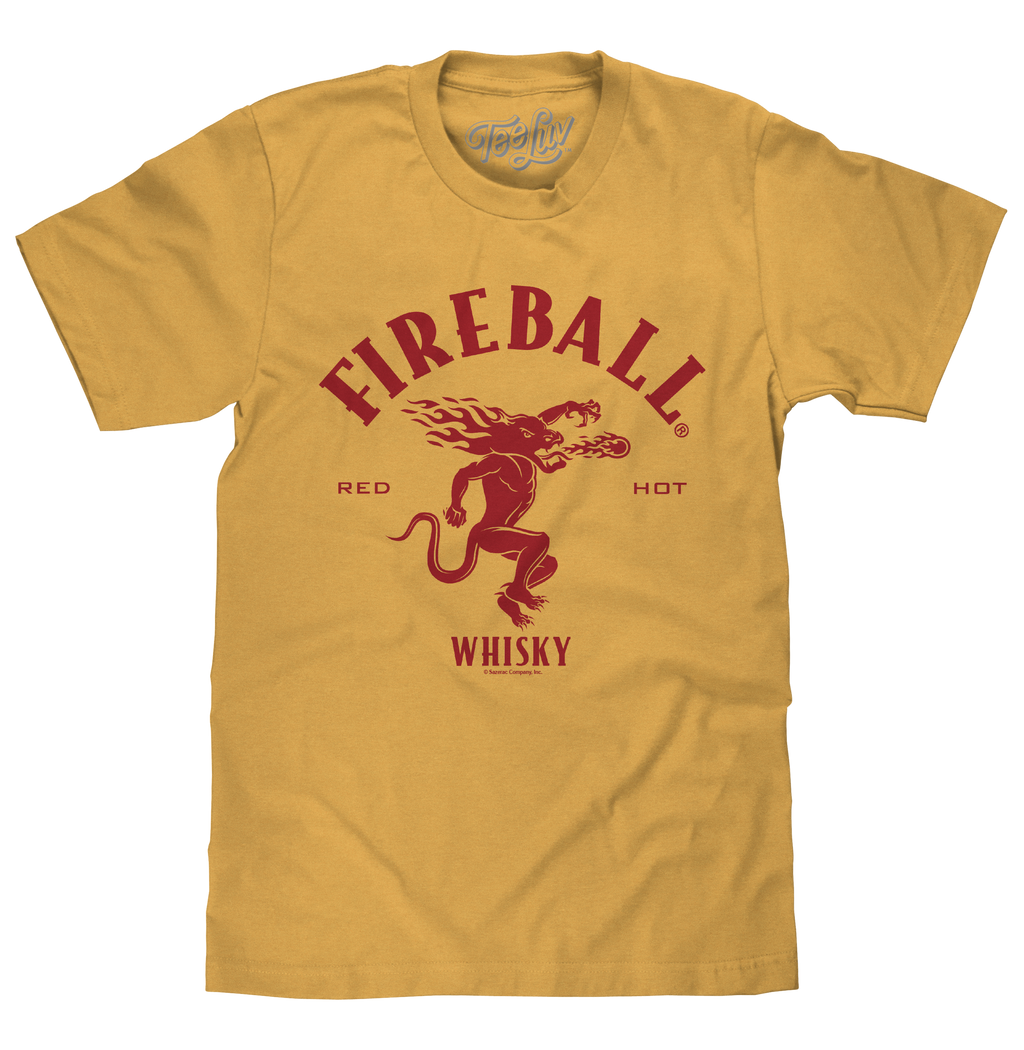 Fireball Whisky Dragon Logo T-Shirt - Mustard Yellow
