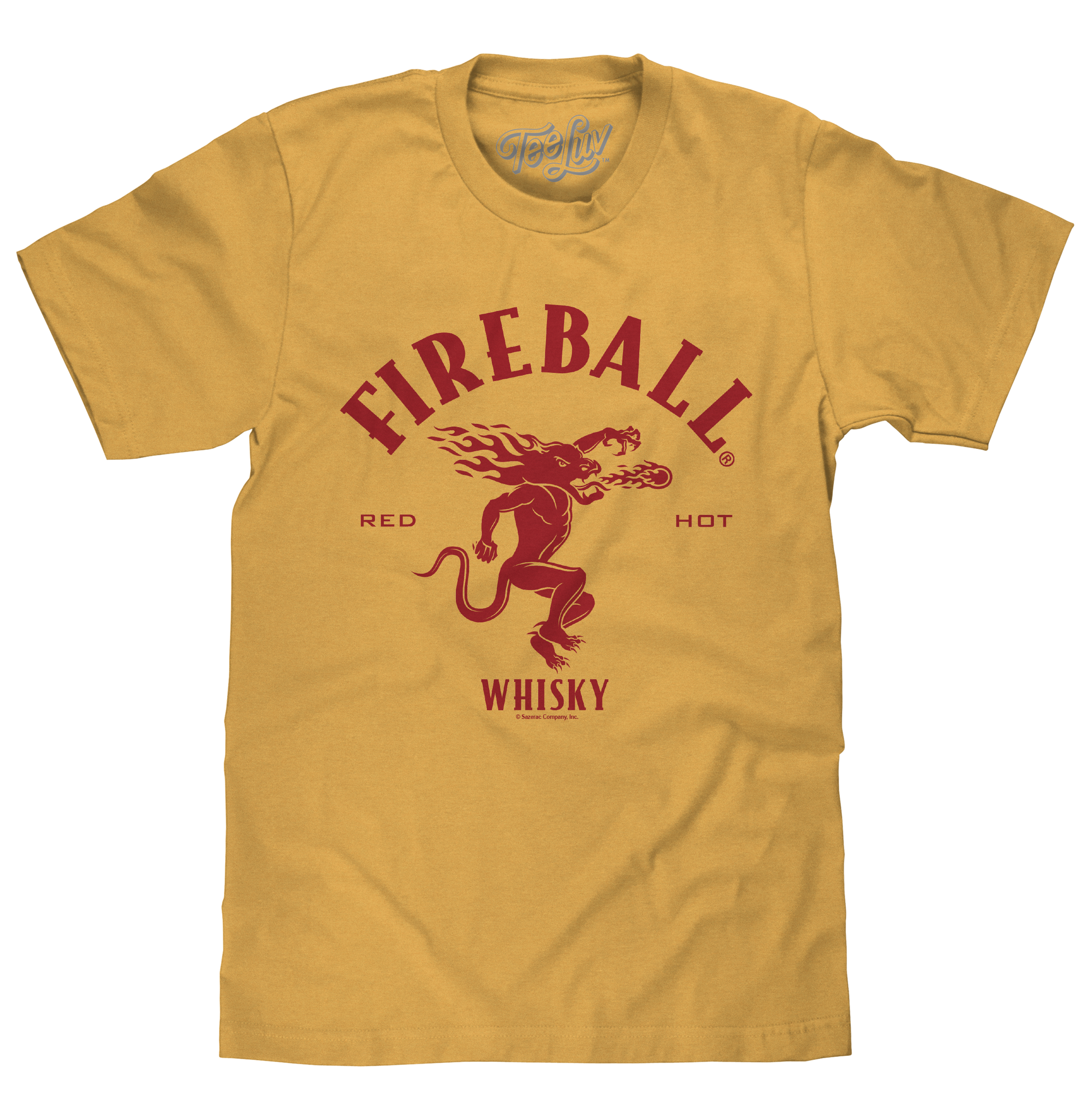 Fireball Whisky Dragon Logo T-Shirt - Mustard Yellow