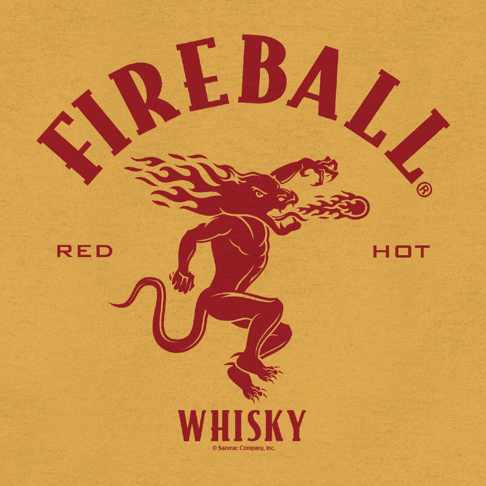 Fireball Whisky Dragon Logo T-Shirt - Mustard Yellow