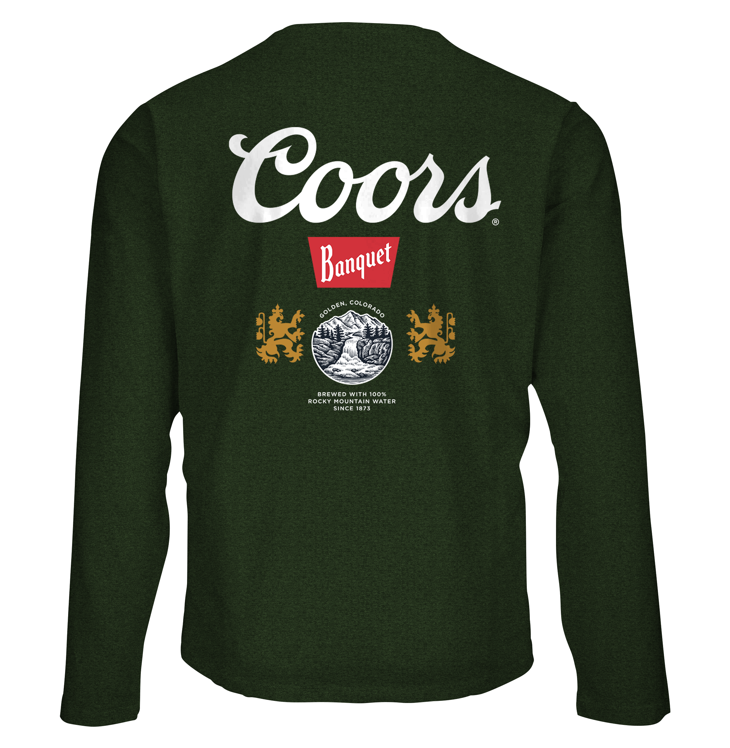 Coors Banquet Long Sleeve Beer Logo T-Shirt - Forest Green