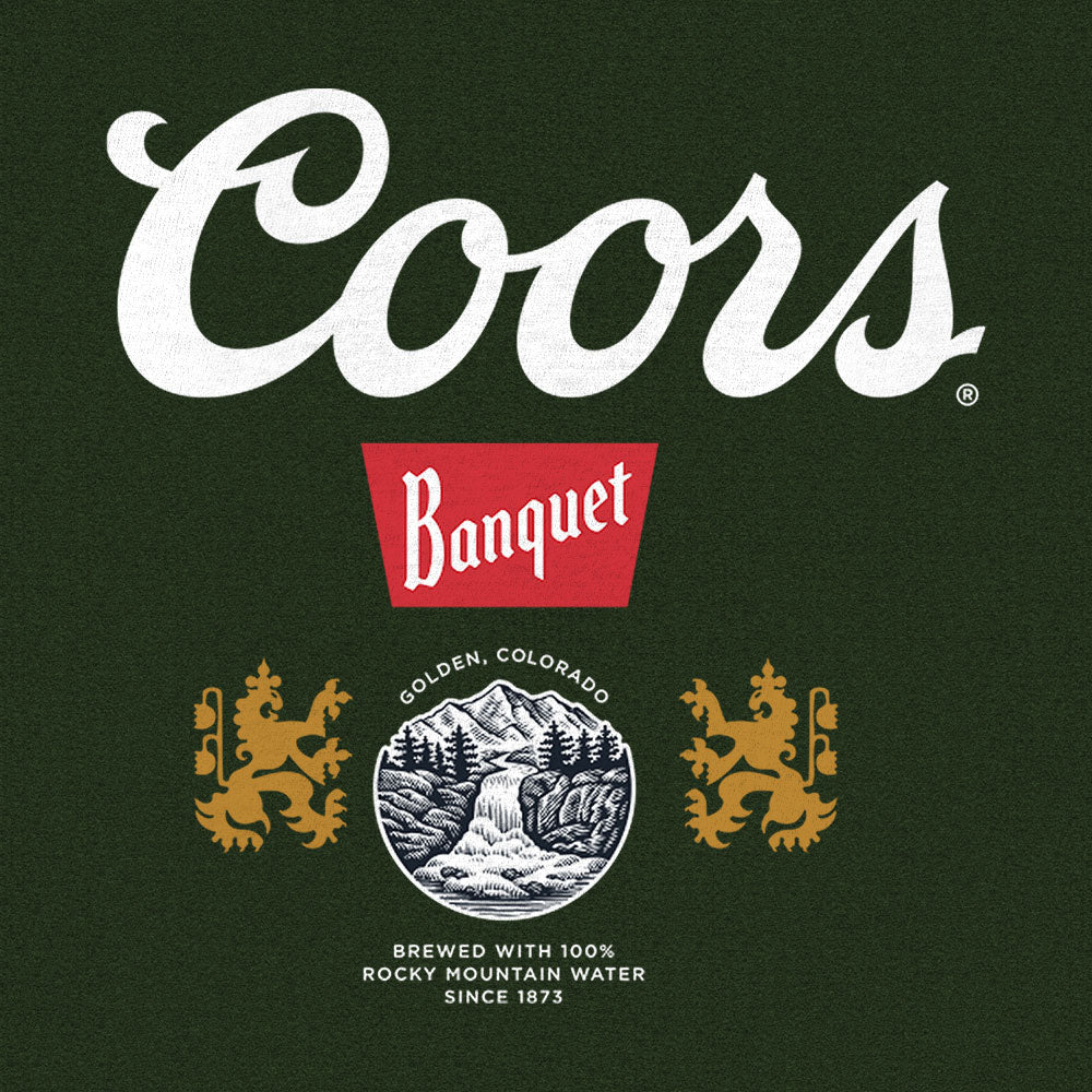 Coors Banquet Long Sleeve Beer Logo T-Shirt - Forest Green