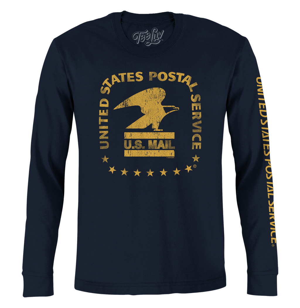 United States Postal Service Eagle Logo Long Sleeve T-Shirt - Blue