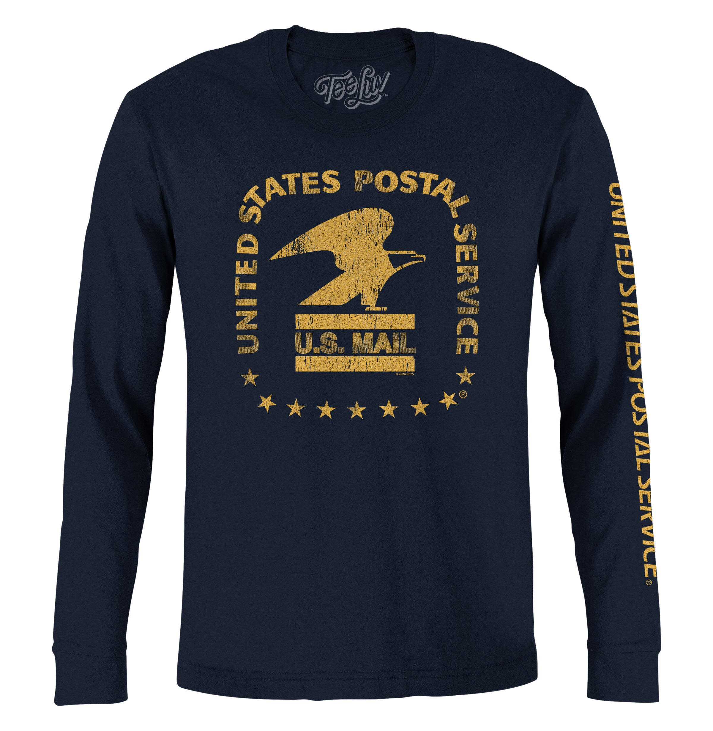 United States Postal Service Eagle Logo Long Sleeve T-Shirt - Blue