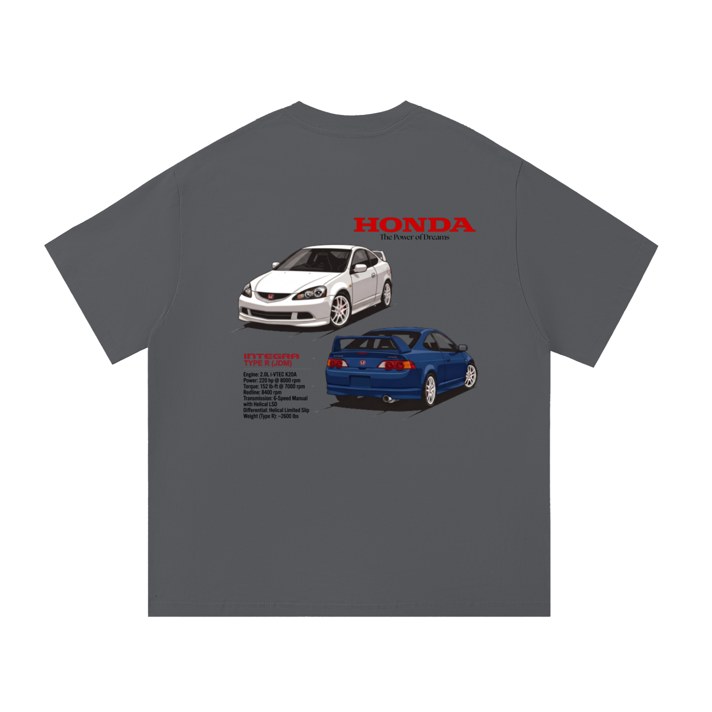Honda Integra DC5 Shirt | Type R | JDM Cars T-shirt | Acura RSX Championship White Vivid Blue| Japan Tokyo Racers | USA Printed