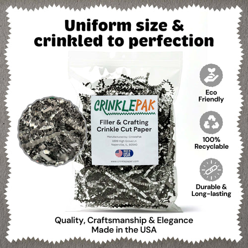 10lb Black Silver Metallic Premium Crinkle Paper