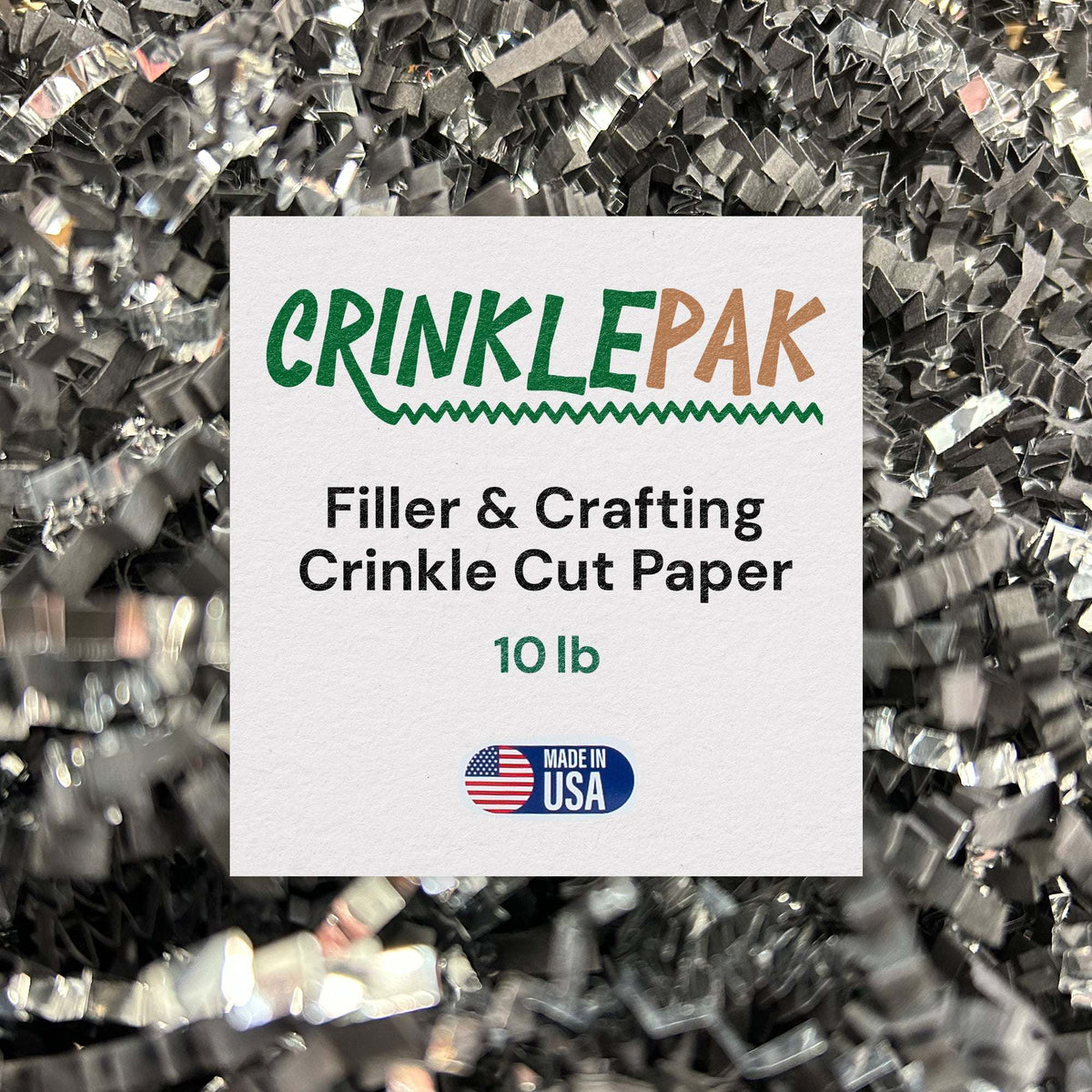 10lb Black Silver Metallic Premium Crinkle Paper