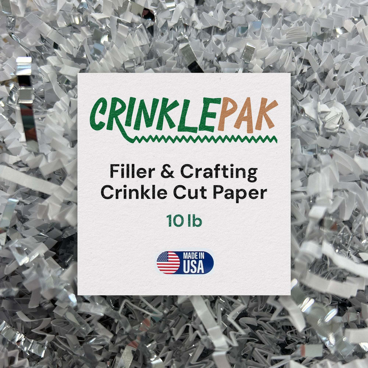 10LB Premium White Silver Crinkle Paper