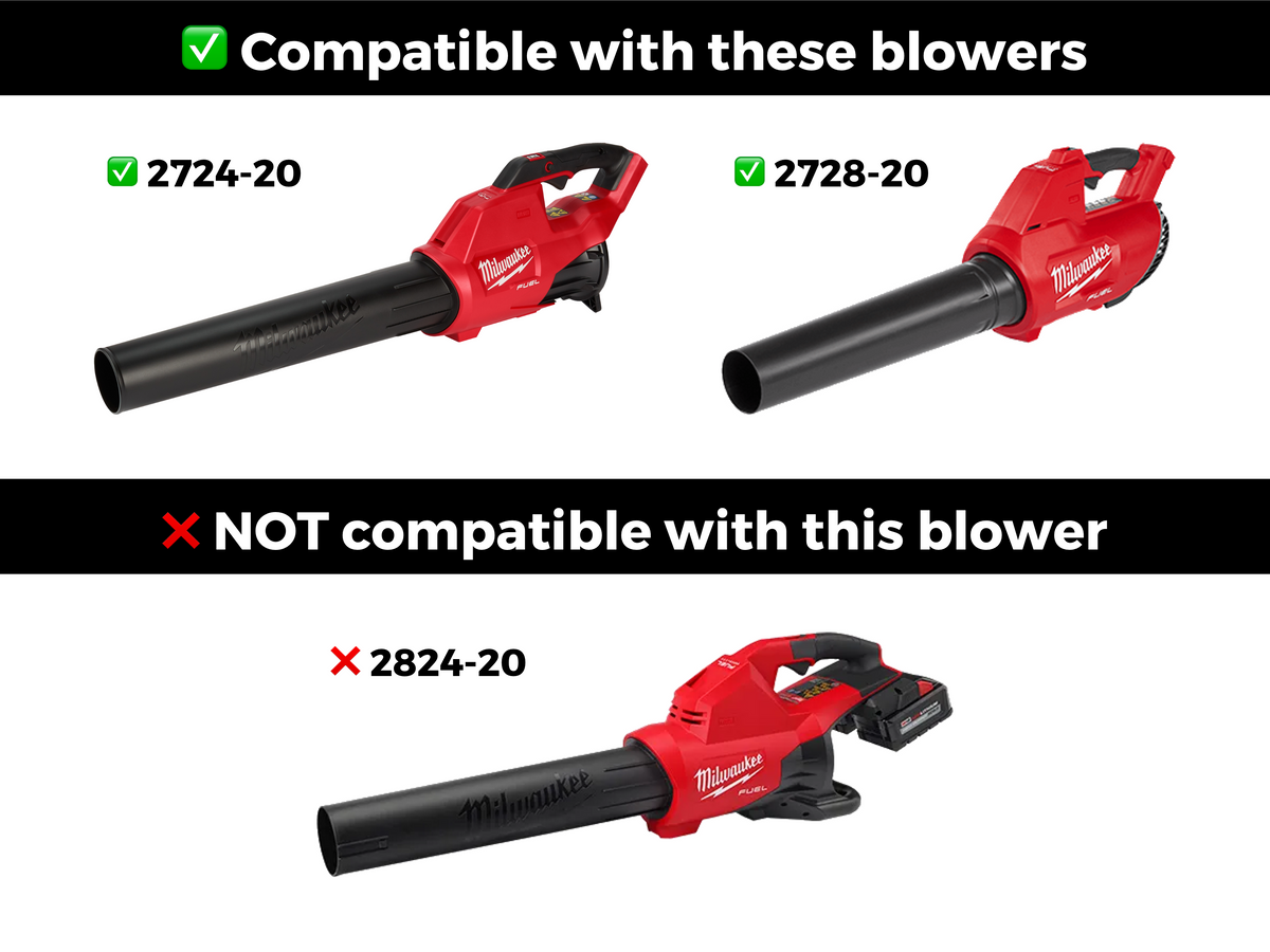STUBBY® Car Drying Nozzle for Milwaukee M18 FUEL Gen I & II Single Battery Leaf Blowers (2724-20 & 2728-20)