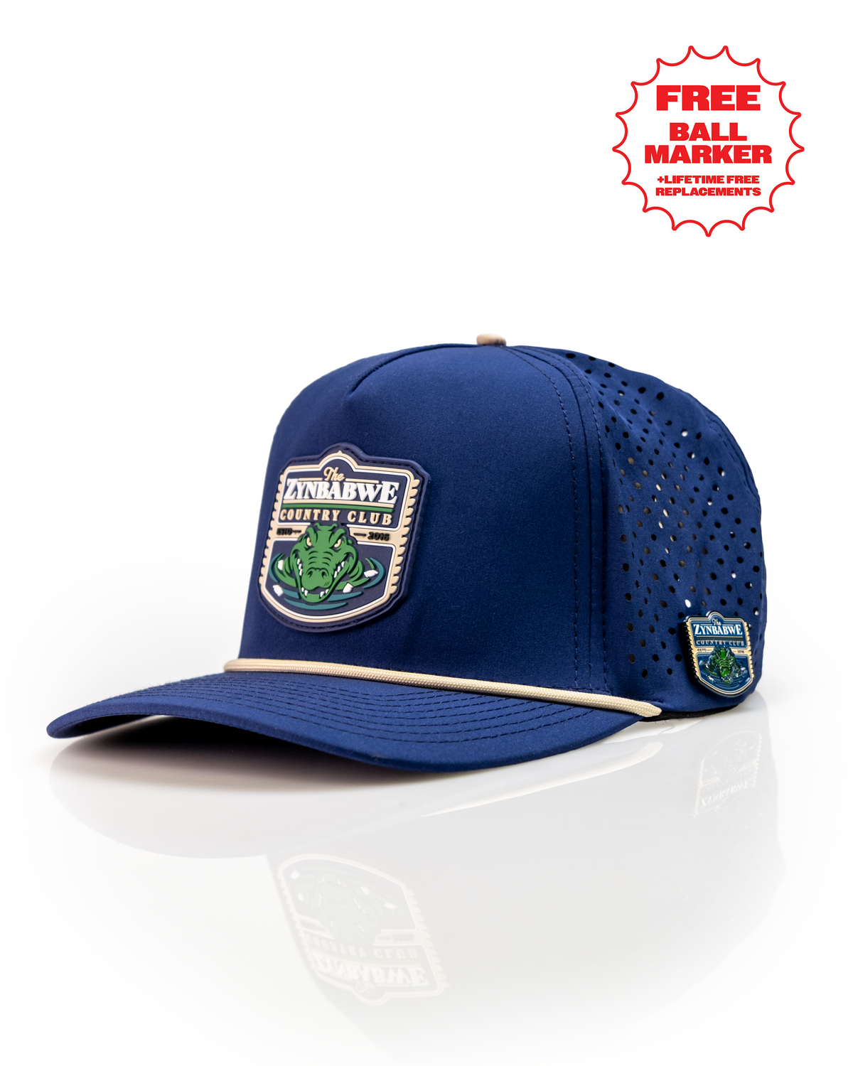 Zynbabwe Country Club Navy - Perforated Golf Rope Hat