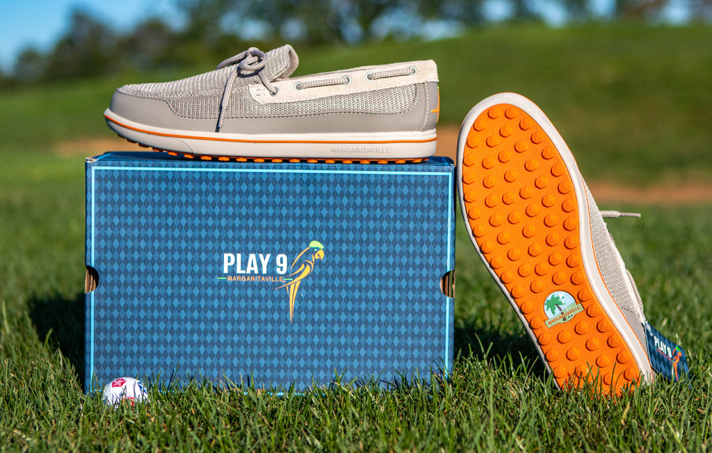 Margaritaville Men's Tap In Beige/Orange Golf Shoe
