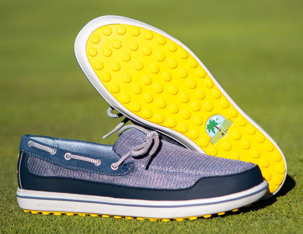 Margaritaville Men's Tap In Navy/Yellow Golf Shoe