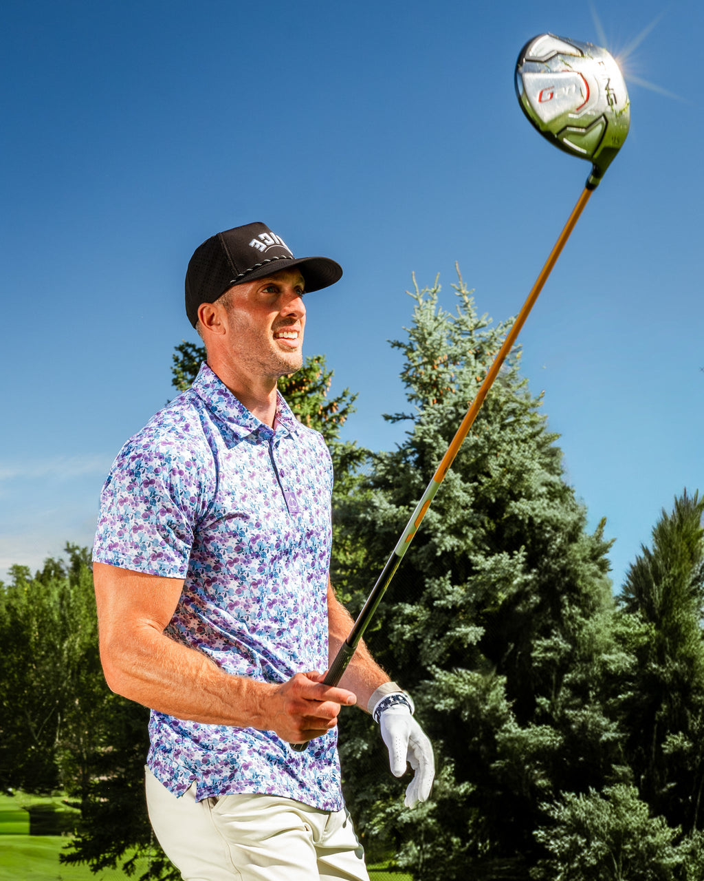 White Petals Golf Polo