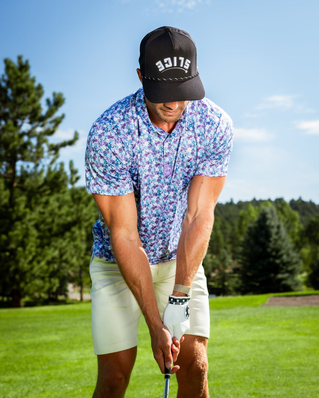 White Petals Golf Polo