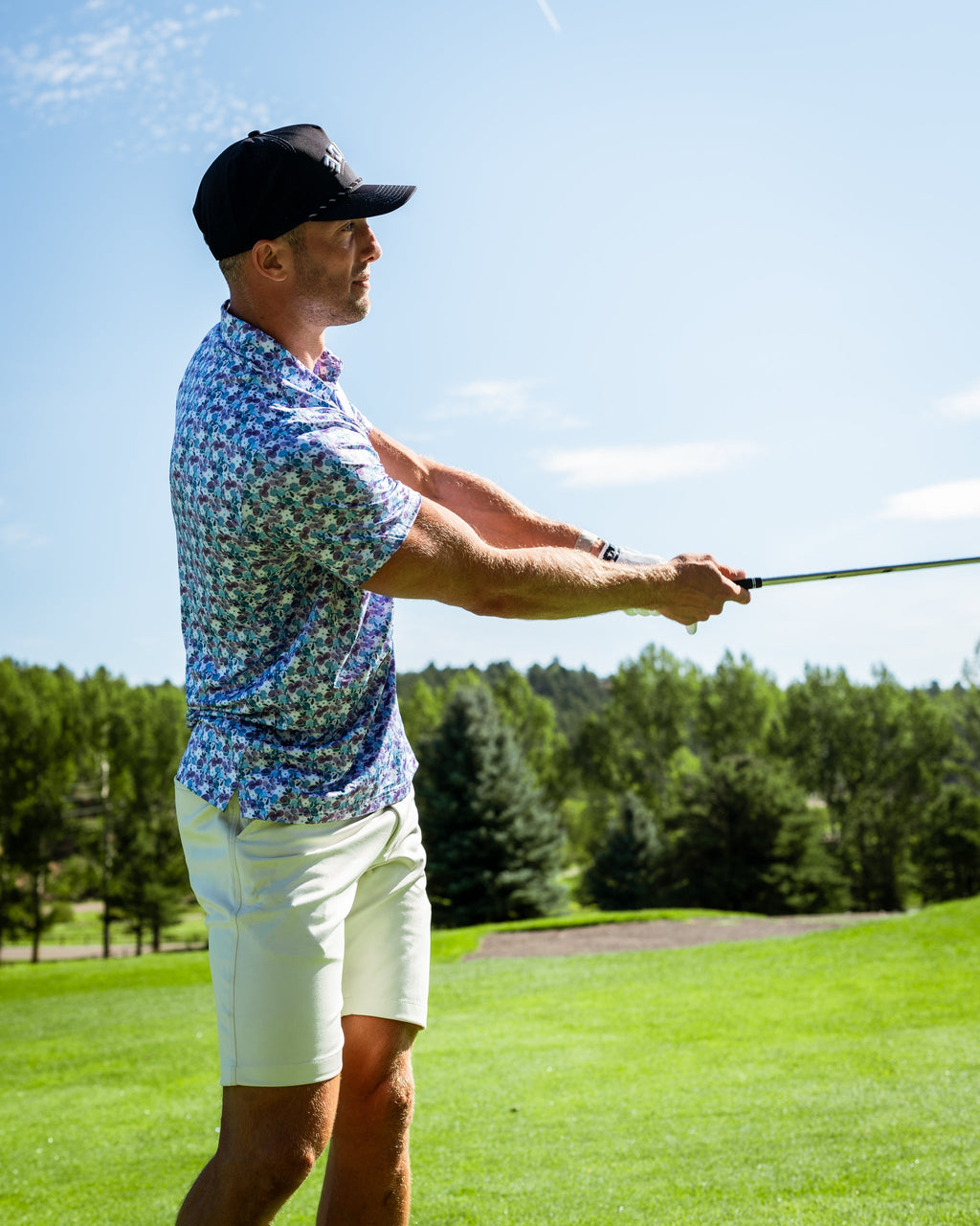 White Petals Golf Polo