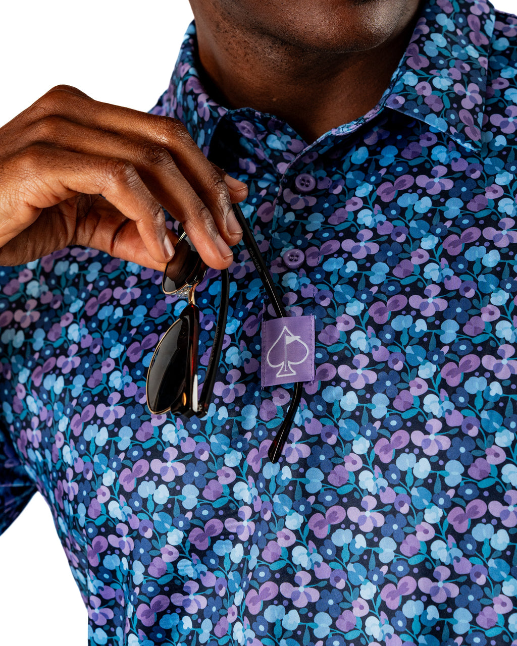 Blue Petals Golf Polo