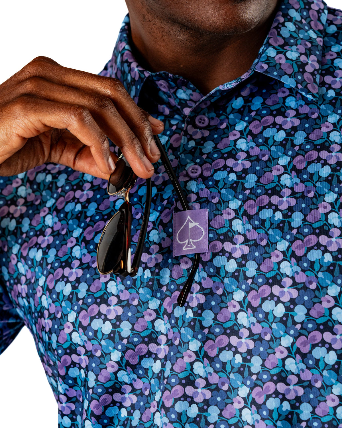 Blue Petals Golf Polo