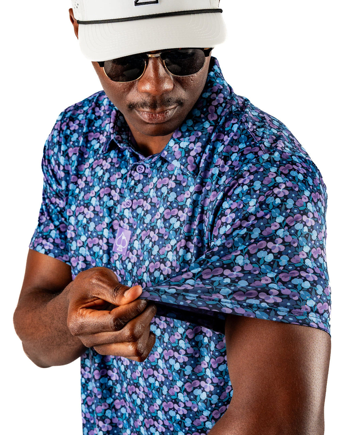 Blue Petals Golf Polo