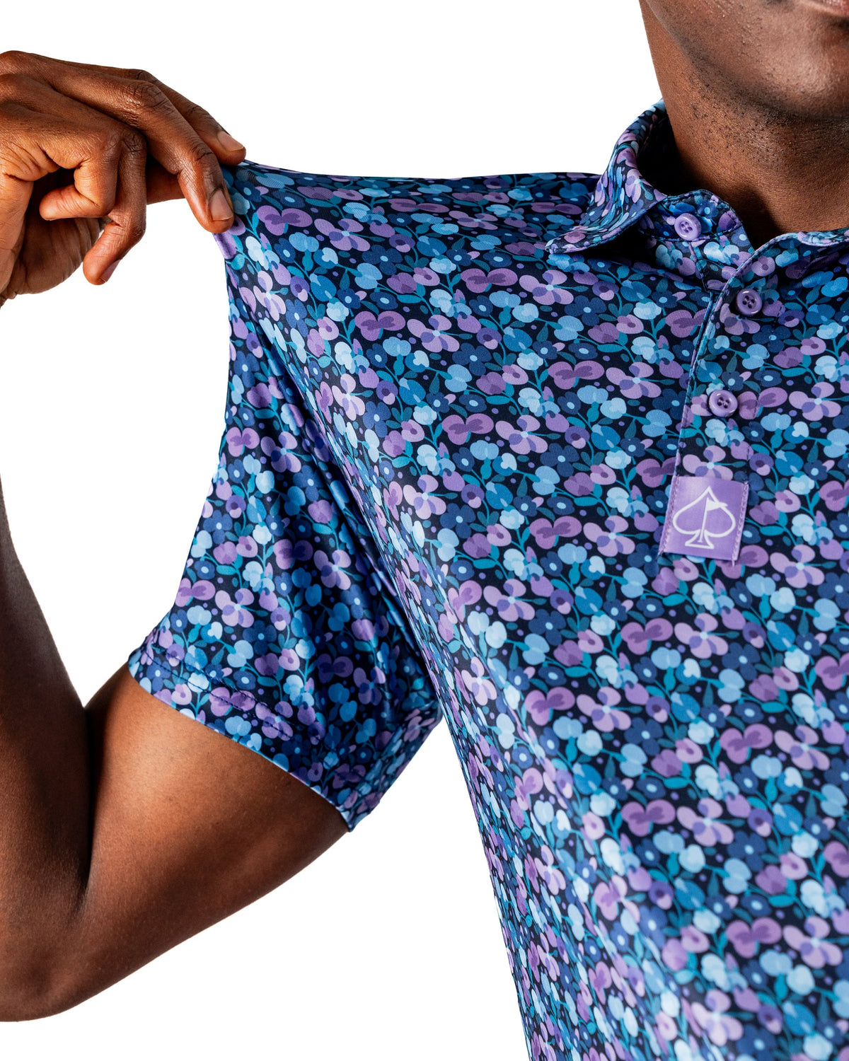 Blue Petals Golf Polo