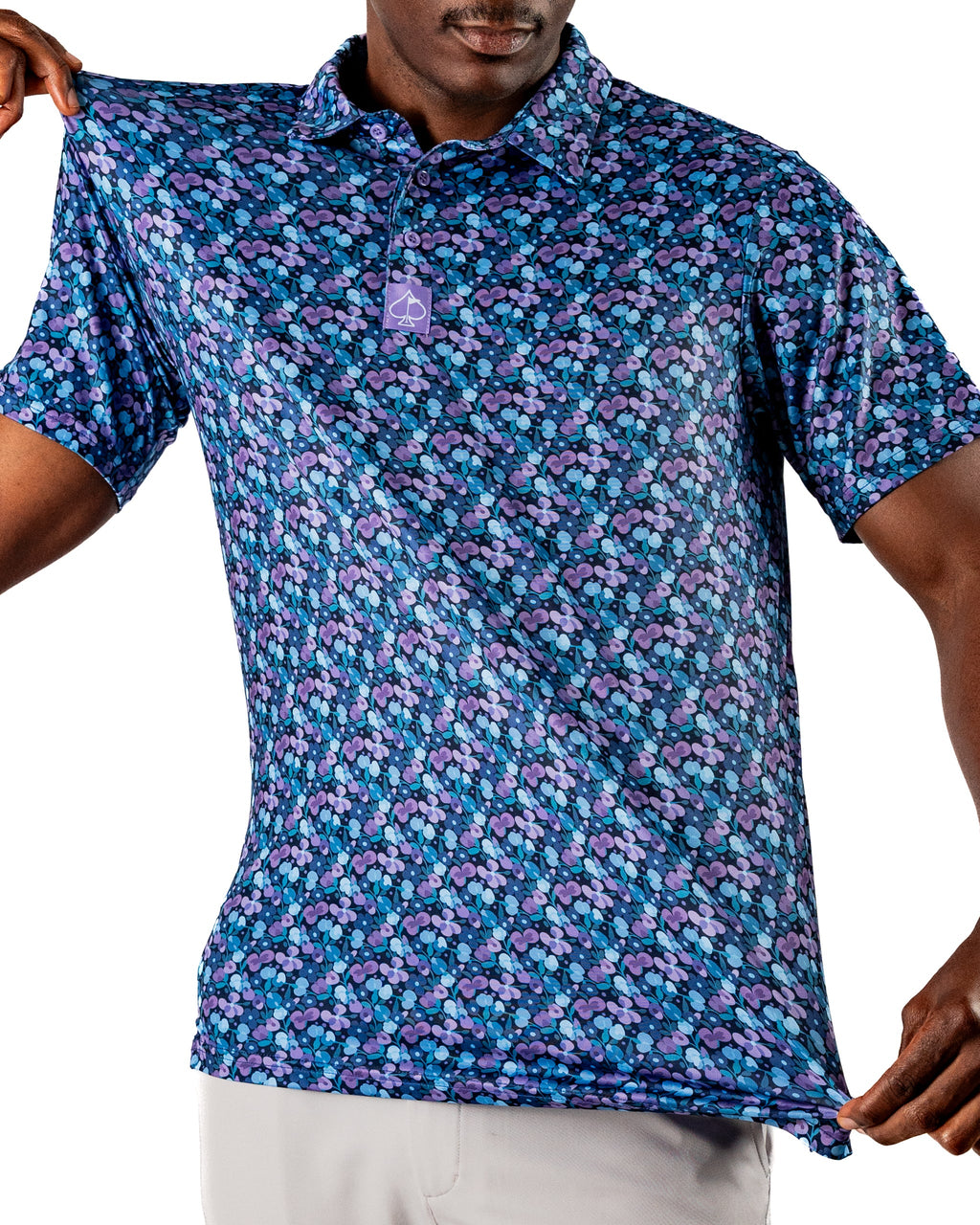 Blue Petals Golf Polo