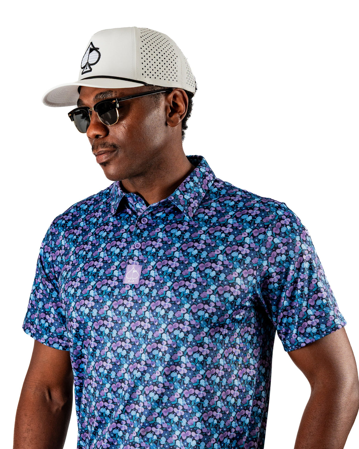 Blue Petals Golf Polo