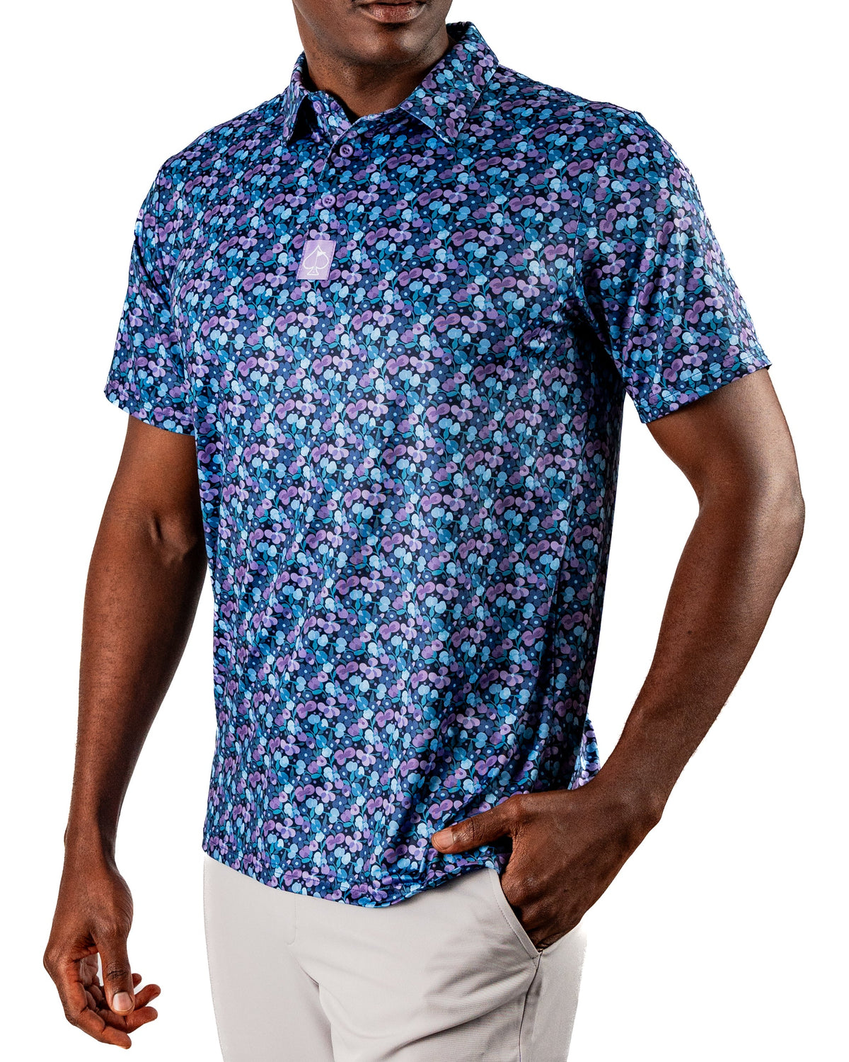 Blue Petals Golf Polo