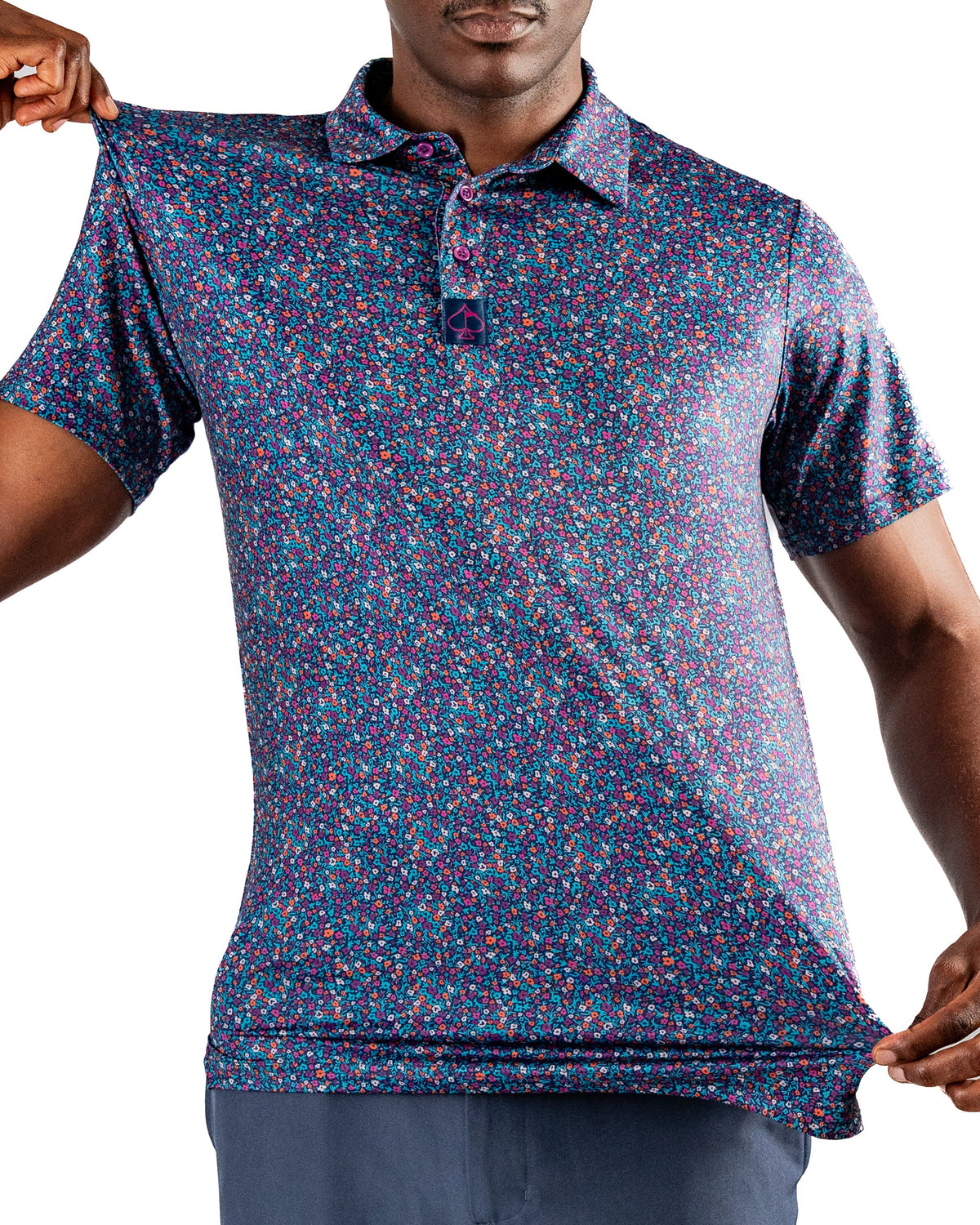 Lavender Flower Power Golf Polo