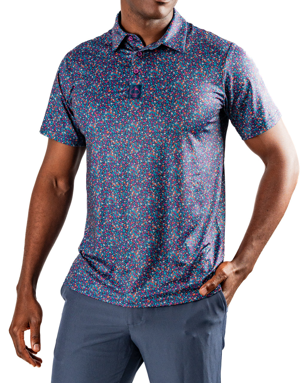 Lavender Flower Power Golf Polo
