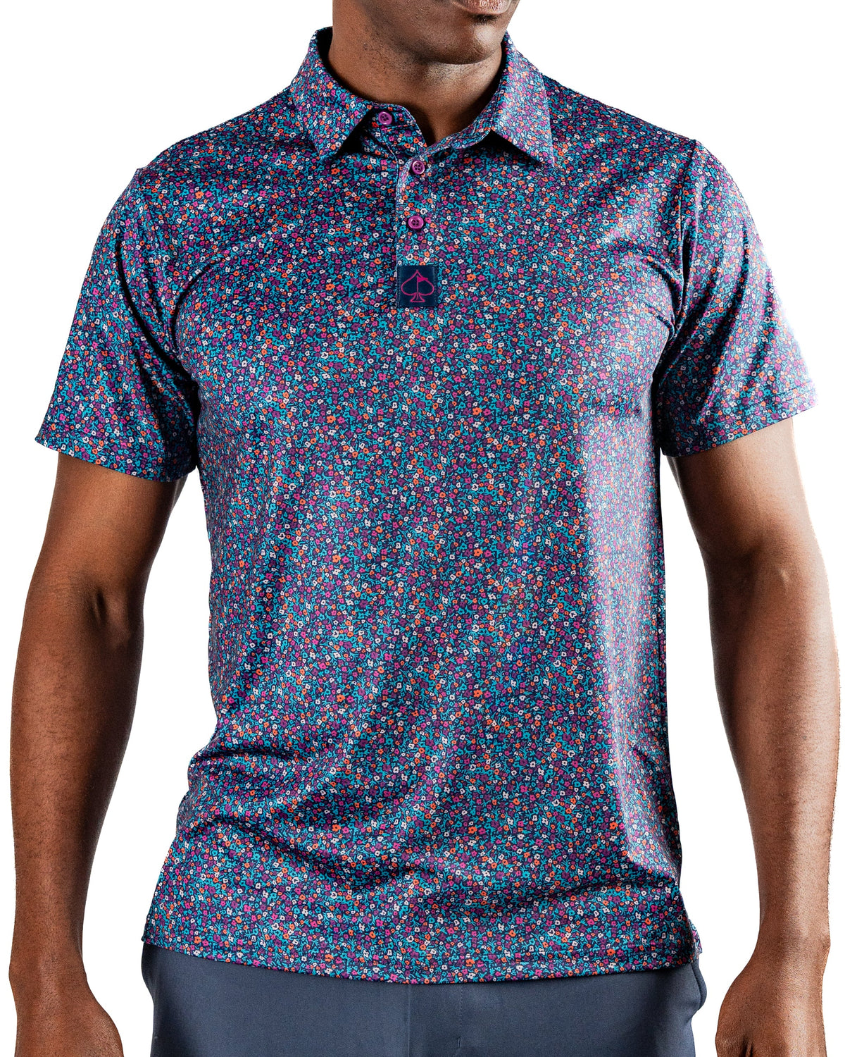 Lavender Flower Power Golf Polo