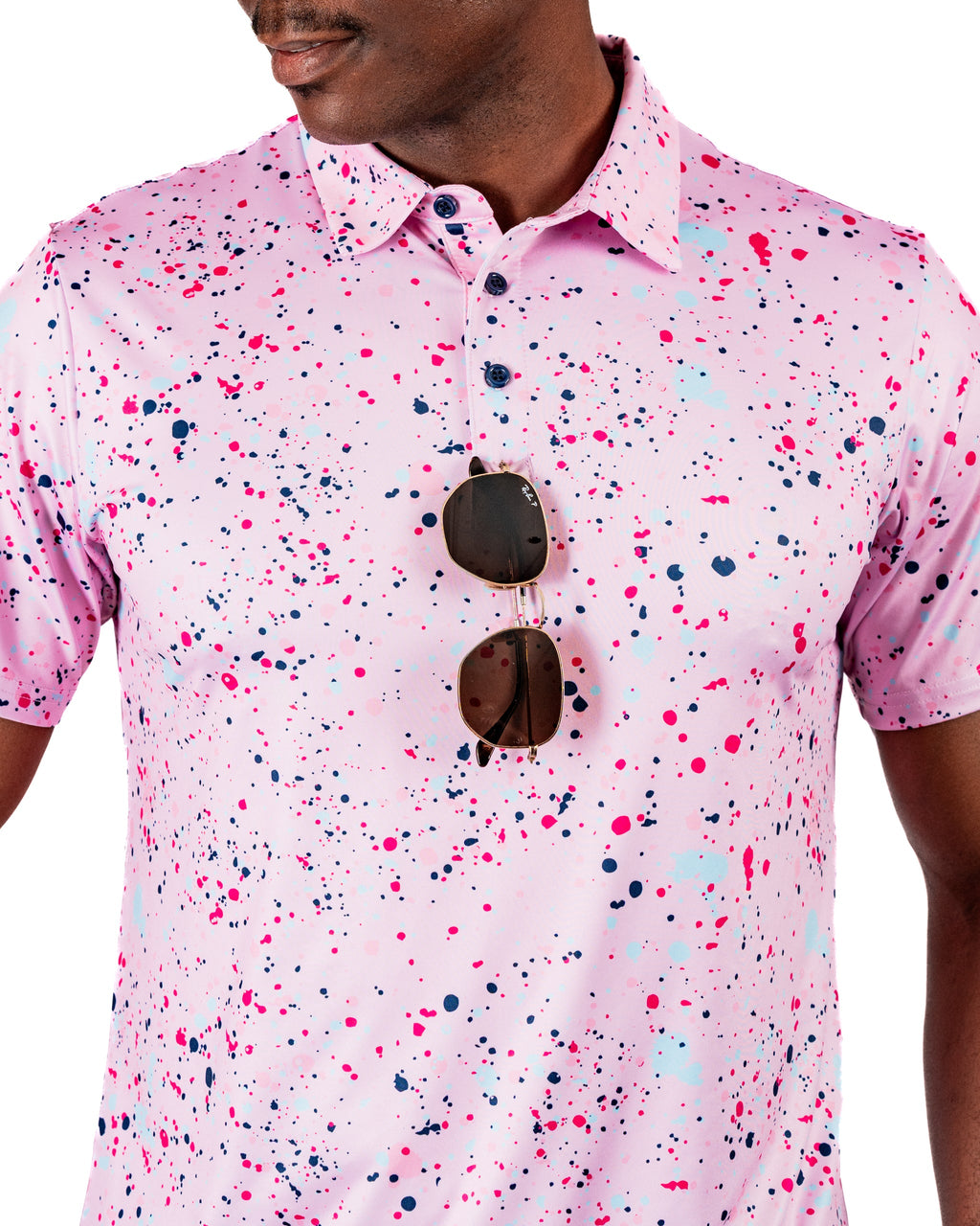 Pink Splatter Golf Polo