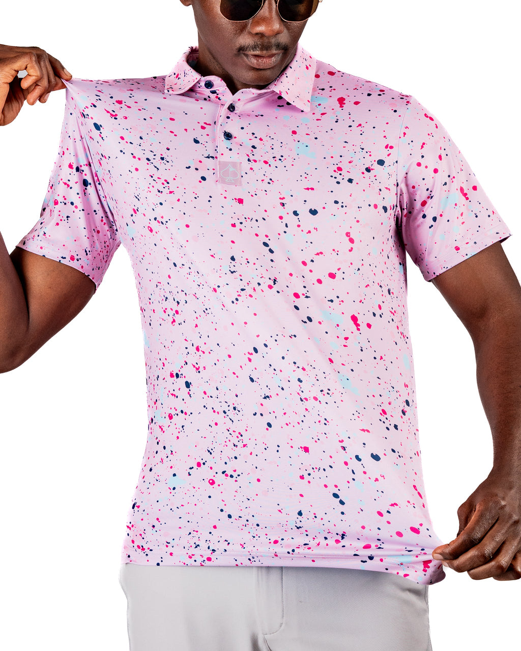 Pink Splatter Golf Polo