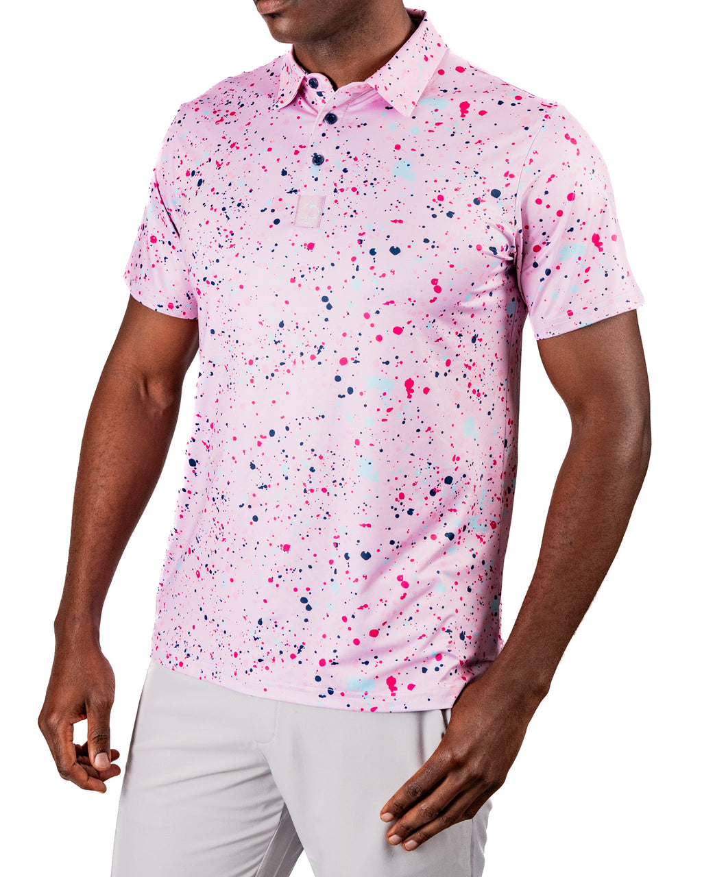 Pink Splatter Golf Polo