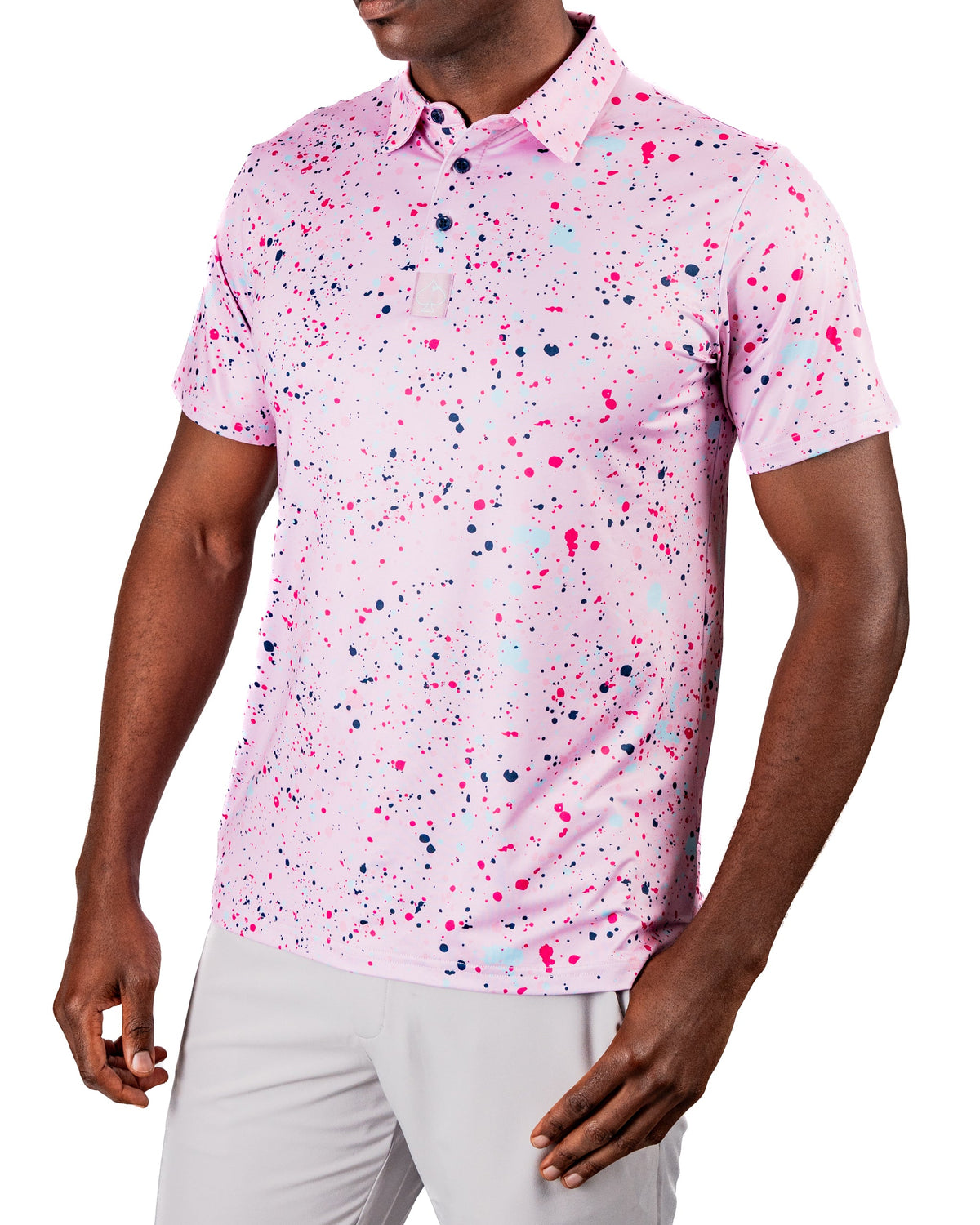Pink Splatter Golf Polo