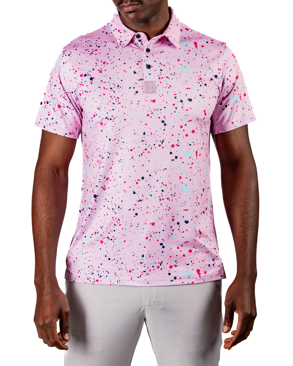 Pink Splatter Golf Polo