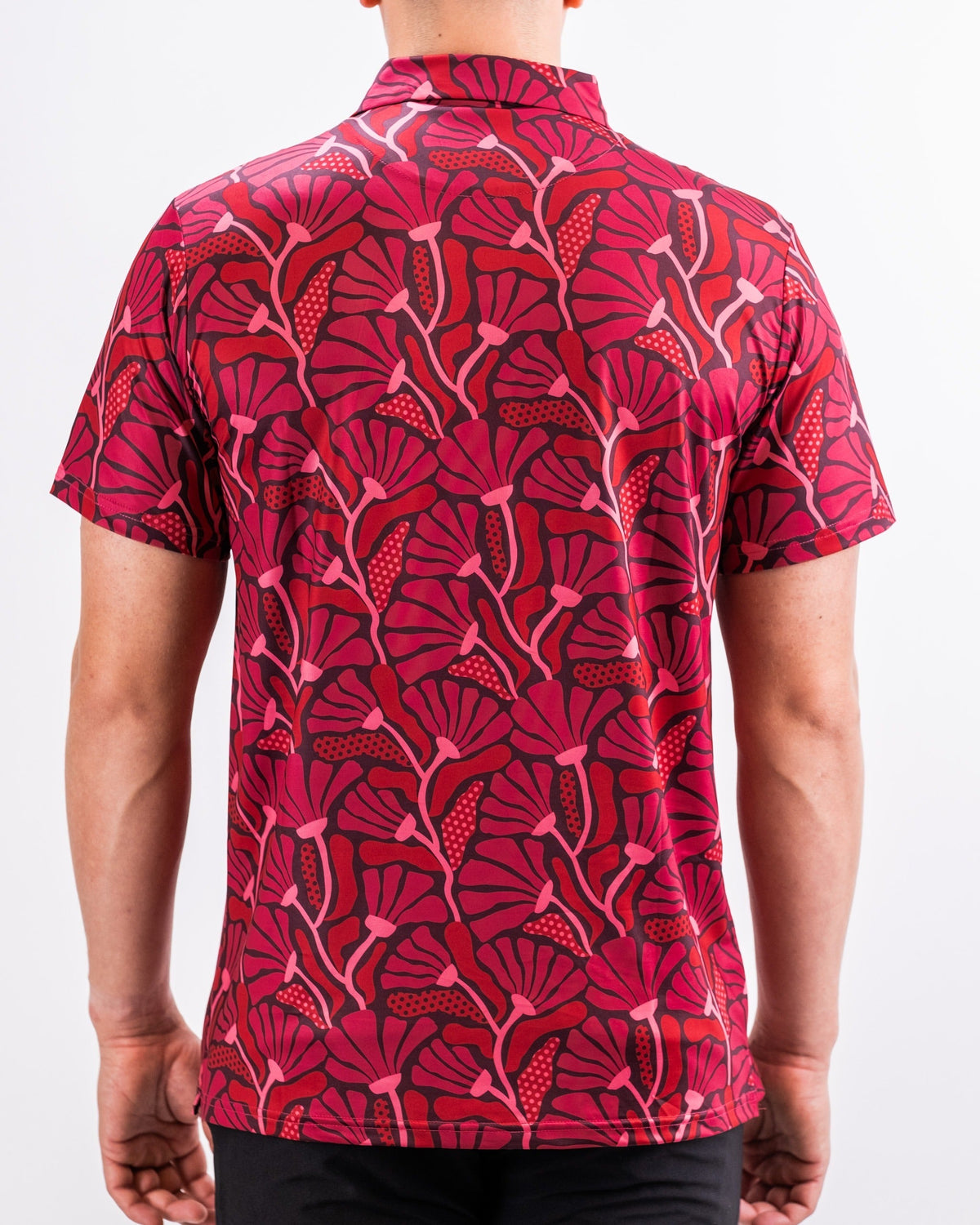 Garden Party Crimson Bloom Golf Polo