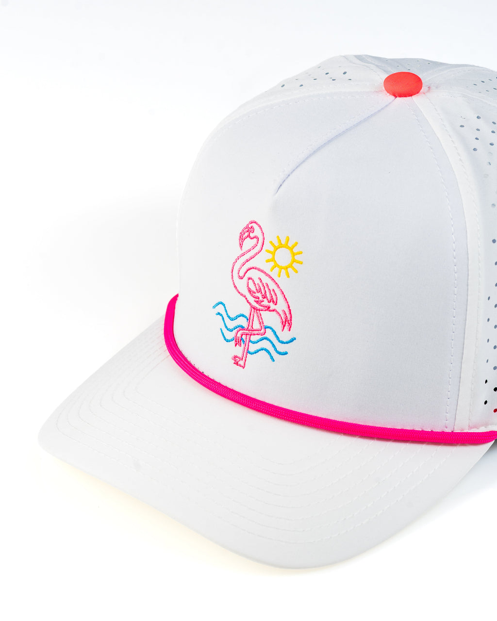 Perforated Rope Hat - Flamingo