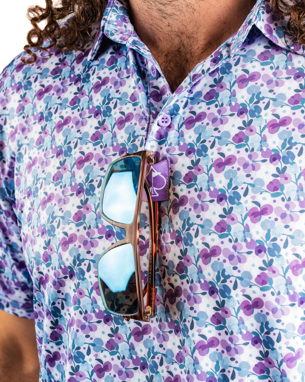 White Petals Golf Polo