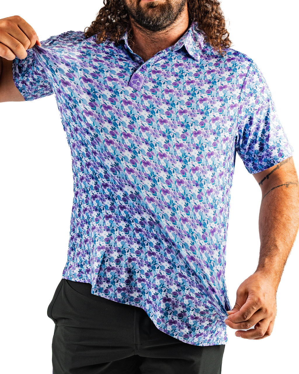 White Petals Golf Polo