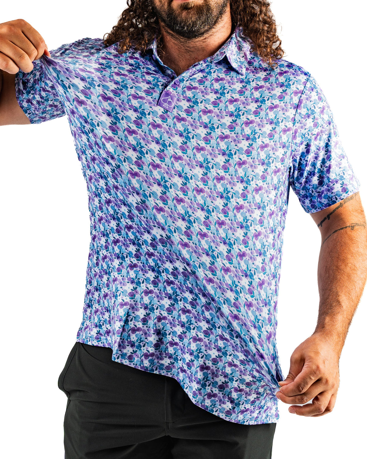 White Petals Golf Polo
