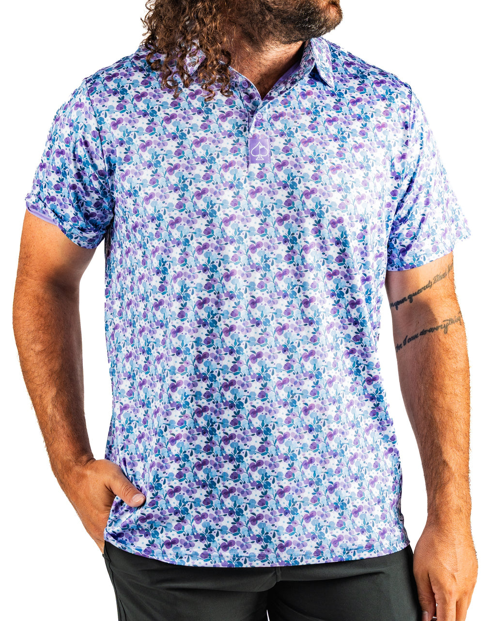 White Petals Golf Polo