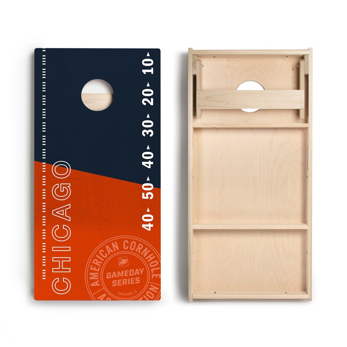 Chicago Football Gameday Stadium Star Cornhole Boards