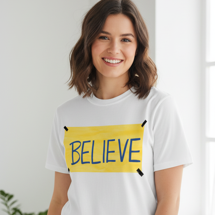 Ted Lasso Shirt Believe Sign Blue White Black UNISEX | 100% Cotton USA SHIPPING | AFC Richmond