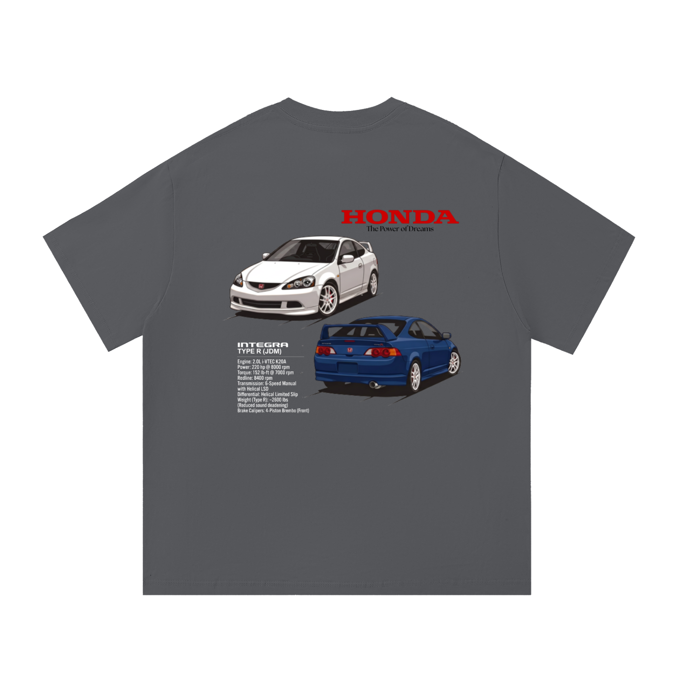 Honda Integra DC5 Shirt | Type R | JDM Cars T-shirt | Acura RSX Championship White Vivid Blue| Japan Tokyo Racers | USA Printed